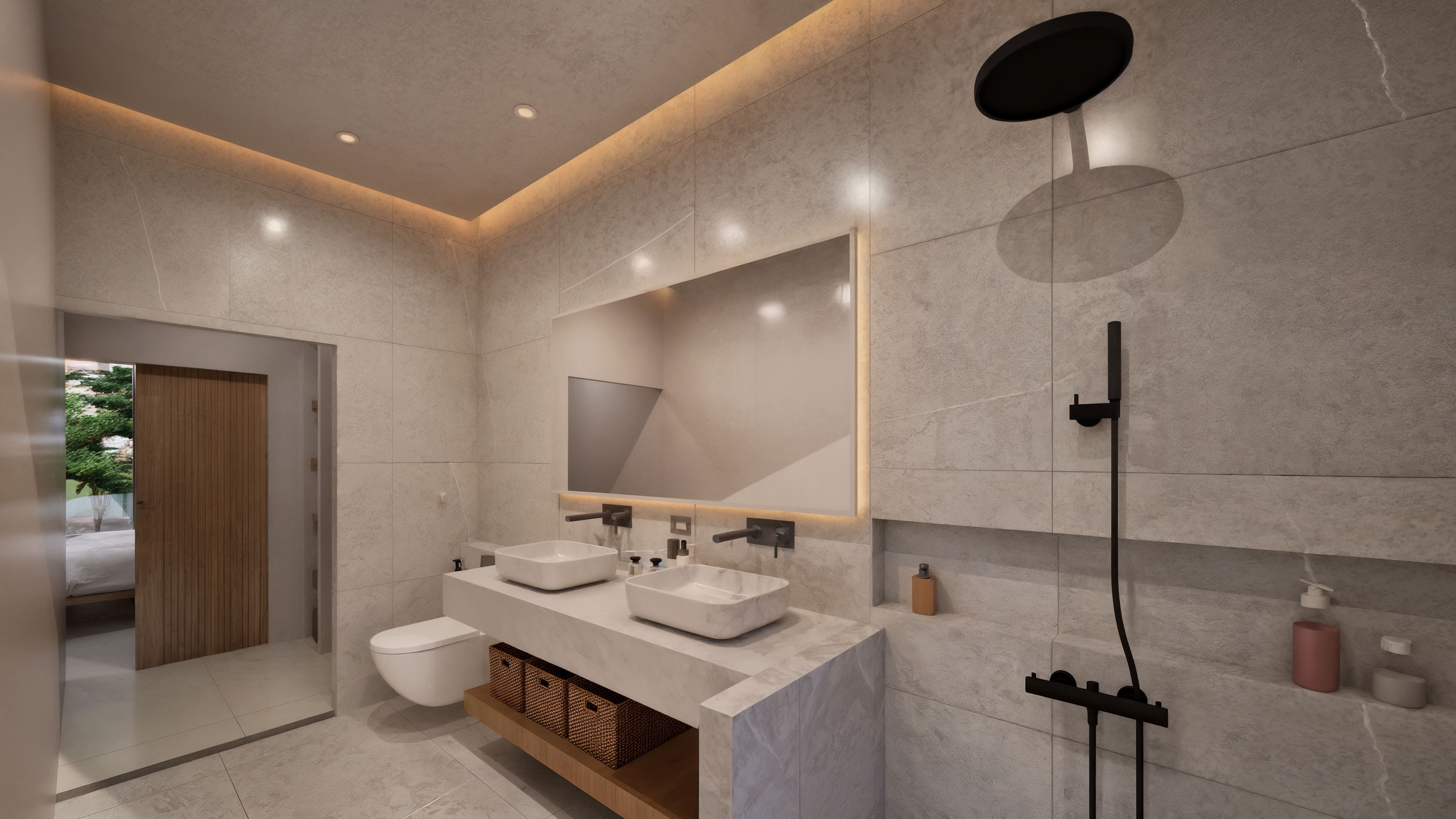Ensuite with walk-in rain shower